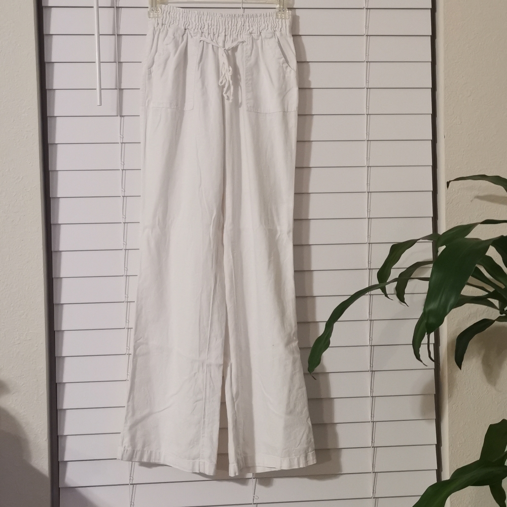 Bebop Wide Leg Pants 55% Linen 49% Rayon Size: M